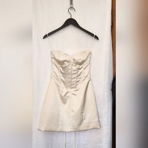 Reformation Strapless Cream Dress